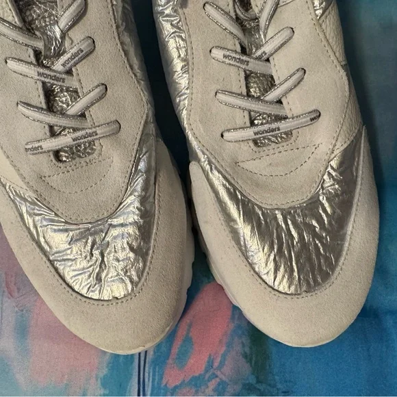 Wonders Oslo Sneaker White Blanco Silver Celestial Neutral Platform - Picture 7 of 10